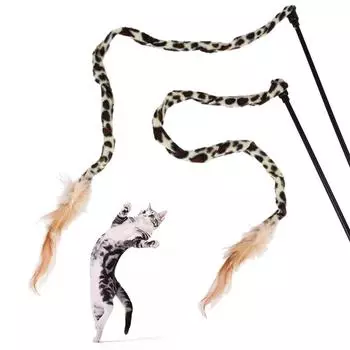 Игрушки для дразнения кошек, мягкие куриные перья с леопардовыми полосками для домашних животных, интерактивная игрушка в подарок
