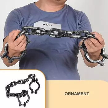 Игрушки для Хэллоуина, наручники из цепи, легкие, пластиковые, износостойкие, водонепроницаемые, для косплея заключенных, с покрытием, поверхность для бара