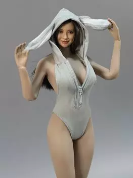 Toys Hobbies Action Figure Accessories Fits TBLeague Body DMTOYS Beautiful Women Fashion Sexy Rabbit Front Zipper High Leg Cut Rabbit Swimsuit and