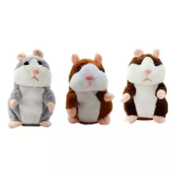 Игрушки для хомяков 19 см, милый говорящий хомяк, кивающий, запись, чат, плюшевая игрушка для питомца, рождественский подарок, игрушки для ребенка коричневый