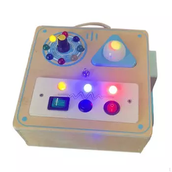 Игрушки для игрушек Lights Switch с кнопками, развивающие навыки обучения, сенсорные обучающие деревянные