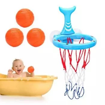 Игрушки для игры в баскетбол на присосках Игрушки для душа Ванна Водный игровой набор для ванны Баскетбольное кольцо для ванной Blue Shark