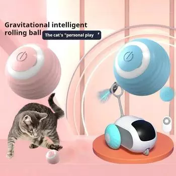Игрушки для кошек Автоматическое вращение на 360° Песочница Игрушки для домашних животных Товары для животных Катящийся мяч Функция зарядки через USB Аксессуары Главная XS небесно-голубой