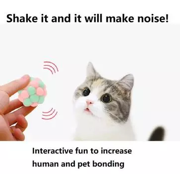 Игрушки для кошек Цветной мяч-колокольчик ручной работы Эластичный мяч интерактивный погоня товары для животных товары для животных игрушки для животных игрушки для кошек интерактивные XS