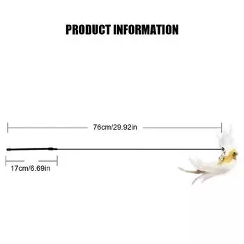 Игрушки для кошек Дразнилка Проволока Рыбка Забавная удочка для кошек Удочка Перо Колокольчик Забавная палка для кошек Интерактивные сменные головные аксессуары для питомцев