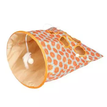 Игрушки для кошек Дрель-мешок Дразнилка Кошачья палка Складной кошачий туннель Гремучая бумага Жевательные шерстяные шарики Игрушки для кошек оранжевый