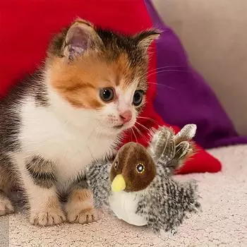 Игрушки для кошек, хлопающая птица (Не полетит), Реалистичный самец бекаса, воробей, перезаряжаемая активируемая игрушка, интерактивная игрушка для упражнений с кошками One Size