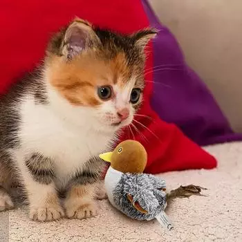 Игрушки для кошек, хлопающая птица (Не полетит), Реалистичный самец бекаса, воробей, перезаряжаемая активируемая игрушка, интерактивная игрушка для упражнений с кошками