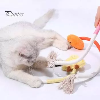 Игрушки для кошек из хлопковой веревки, интерактивная игрушка для чистки зубов, жевательная игрушка с кошачьей мятой, устойчивая к укусам, плюшевые фигурки, игрушка-веревка для домашних кошек A