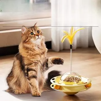 Игрушки для кошек, из которых течет еда, карусель, забавный кошачий артефакт, устройство для самоудовлетворения кошки, многофункциональная игрушка для домашних животных 20*20*20cm