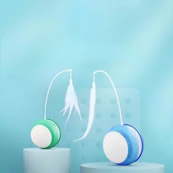 Игрушки для кошек Электрический кошачий мяч Умный автоматический стакан Кошачья палка Звуковой кошачий мяч Удочка для ловли рыбы перо Катящийся мяч 9*9*23cm