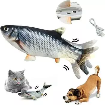 Игрушки для кошек Рыба USB зарядное устройство Рыба Интерактивная электрическая дискета Рыба Игрушка для кошек Реалистичные игрушки для домашних животных Кошки жевать игрушки для питомцев Товары для домашних животных Кошки Собаки белый