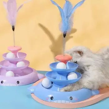 Игрушки для кошек Самостоятельное развлечение Игрушка-поворотник для кошек Мяч Веселая кошачья палочка Игрушка для кошек Автоматическая игрушка для кошек Товары для животных синий