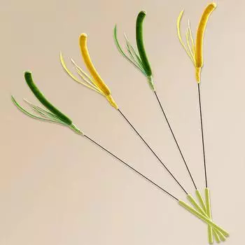 Игрушки для кошек, собачий хвост, травяное перо, длинный шест, палка для дразнения кошек, устойчивая к укусам, успокаивающий инструмент, товары для животных зелёный