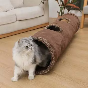 Игрушки для кошек Tente Chat Suede Long 129 см, складной туннель для кошек, не оставляющий пятен, устойчивый к грязи, товары для домашних животных, игрушки для домашних животных