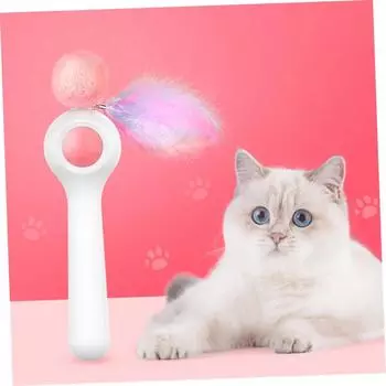 Игрушки для кошек Тренажер для игрушек Палочка для развлечений Практичная игрушка Перо Кошачья мята Игрушка для игрушек Палочка для дразнения кошек Электрическая палочка для кошек розовый