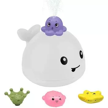 Игрушки для купания «Кит-брызгалка» для малышей, электрическая игрушка для струи воды со светом и музыкой, игрушка для душа в ванной