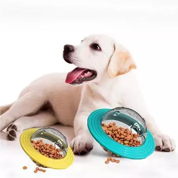 Игрушки для лакомств для собак, жевательная игрушка для кошек, протекающая кормушка для медленной еды, шарик, забавный щенок, котенок, обучающая IQ игрушка-головоломка для маленьких, средних, больших собак, кошек, французский бульдог жёлтый