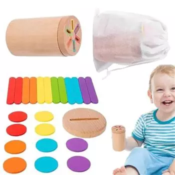 Игрушки для малышей, деревянная игрушка для сортировки по цвету и развития мелкой моторики, игра на сенсорное сопоставление, безопасная и прочная One Size