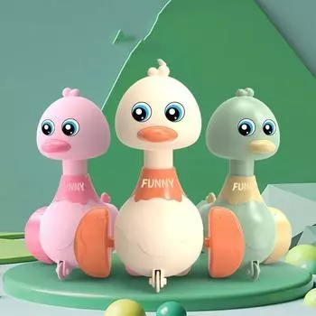 Игрушки для малышей, обучающие лазанию, 1 шт., игрушки для утенка, тянущие назад автомобиль, инерционное скольжение, обучающие ползанию, милые детские игрушки жёлтый