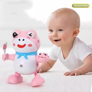 Игрушки для малышей, обучающие лазанию, 1 шт. Лягушка, обучающая ползанию, поющая и танцующая лягушка, электрический робот зелёный