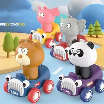 Игрушки для машинок с тянущимся механизмом из мультфильма «Животные» Игрушки для раннего обучения Игрушки для машинок с тянущимся механизмом Украшение дома Panda