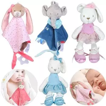 Игрушки для младенцев 0 12 месяцев Мягкое успокаивающее полотенце Мягкие игрушки Детское одеяло Игрушка Кролик Детские плюшевые игрушки Игрушки для сна для младенцев