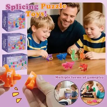 Игрушки для обучения алфавиту динозавров для малышей 2-4 лет, 10 разных фигурок динозавров, двухсторонняя игра на сопоставление алфавита, игрушки для дошкольников, развивающие мелкую моторику One Size