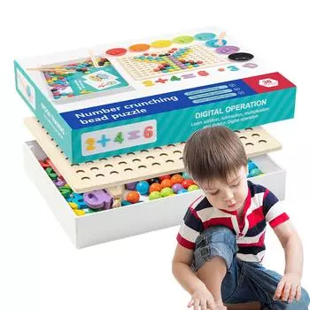 Игрушки для обучения малышей Rainbow Beads, развивающие игрушки для раннего обучения малышей Calculation 8color bead puzzle