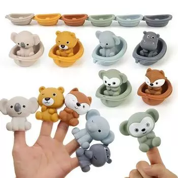 Игрушки для пальцев в виде животных, складывающихся в воду One Size