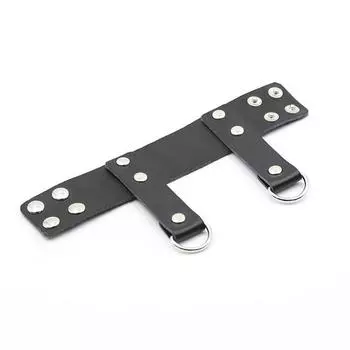 Игрушки для пар из натуральной кожи с задержкой - Набор JJ с кокетливым кольцом для пениса и фиксатором.