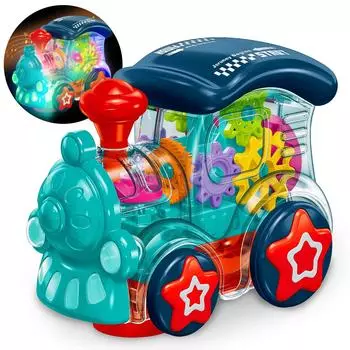 Игрушки для поездов Игрушки Синкансэн Паровоз Локомотив Модель Машины Мини Машина Рабочая Машина Прозрачный Корпус Шестерня Свет Звук Автоматическая Работа Препятствие