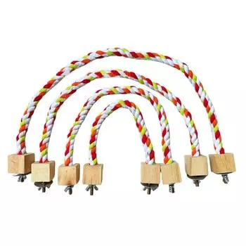 Игрушки для попугаев, цветные, для домашних птиц, деревянные, для лазания, новые игрушки из хлопковой веревки L-1