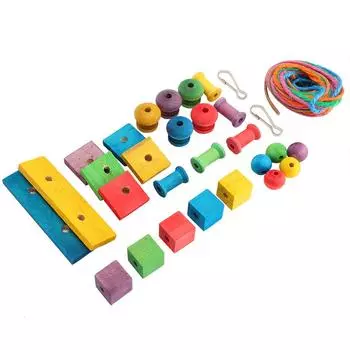 Игрушки для попугаев Красочные DIY Аксессуары Натуральные Безопасные Декоративные Образовательные Принадлежности