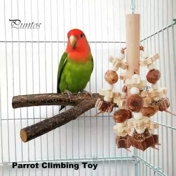 Игрушки для птиц Игрушка для попугая Жевательная игрушка Палочка из натурального дерева Игрушка для попугая Подвесная игрушка для лазанья Птичья клетка Аксессуары для ара Какаду A