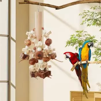 Игрушки для птиц Игрушка для попугая Жевательная игрушка Палочка из натурального дерева Игрушка для попугая Подвесная птица Лазающая