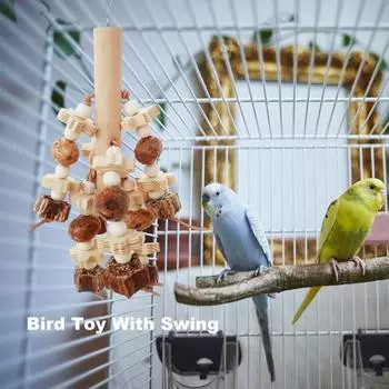 Игрушки для птиц Игрушка для попугая Жевательная игрушка Палочка из натурального дерева Игрушка для попугая Подвесная игрушка для лазанья Птичья клетка Аксессуары для ара Какаду A
