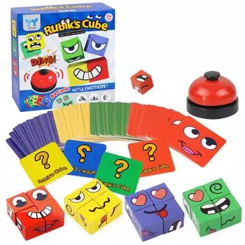 Игрушки для раннего развития детей, меняющие лицо. Интерактивная настольная игра для родителей и детей. One Size синий