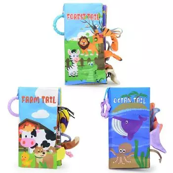 Игрушки для раннего развития ребенка Хвост Тканевая книга-головоломка Родитель-ребенок Интерактивный звуковой звонок Бумажный детский пазл Игрушки для упражнений