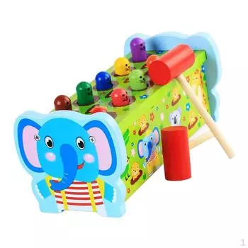 Игрушки для раннего развития в виде животных, колотящих по дереву, игрушки для автобусов