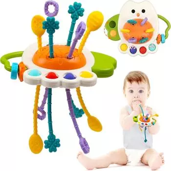 Игрушки для развития активности, игрушки-шнурки, силиконовые погремушки для прорезывания зубов, развивающие игрушки для малышей, сенсорные игрушки для детей 6–12 месяцев one size