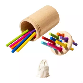 Игрушки для развития мелкой моторики по цвету, Монтессори-дети, образовательная сортировка, сенсорика 16 Rods 10 Discs