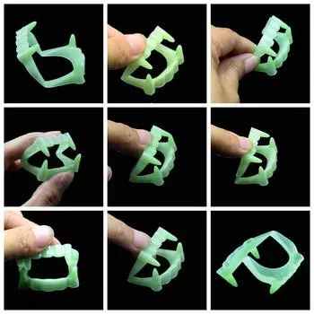 Игрушки для розыгрышей со светящимися зубными протезами ужасных вампиров и реквизит для Хэллоуина Luminous dentures