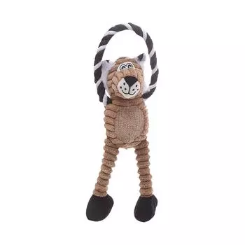 Игрушки для щенков, игрушка для жевания собак, жевательная игрушка для прорезывания зубов, плюшевая игрушка для собак без начинки для маленьких, средних и больших собак One Size коричневый