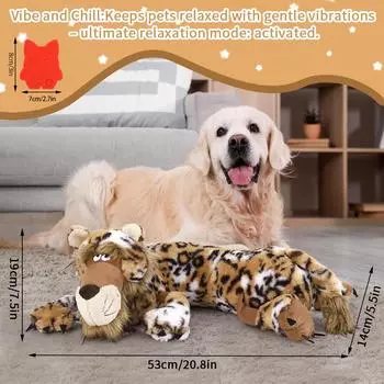 Игрушки для щенков с сердцебиением, комфортная подушка для объятий, большие игрушки с сердцебиением леопарда для снятия стресса и успокоения леопардовый