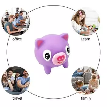 Игрушки для сдавливания Мягкая игрушка-фиджет для животных Уменьшение беспокойства Сенсорная игра (Фиолетовая Свинья) .