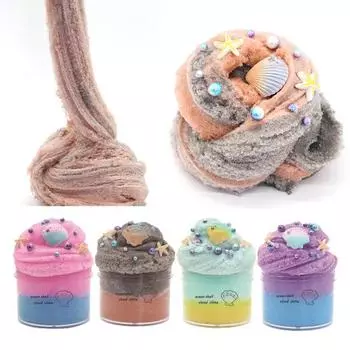 Антистрессовые игрушки для снятия стресса, безопасные, нелипкие, пушистые, ракушки, облачная слизь, антистрессовая игрушка зелёный