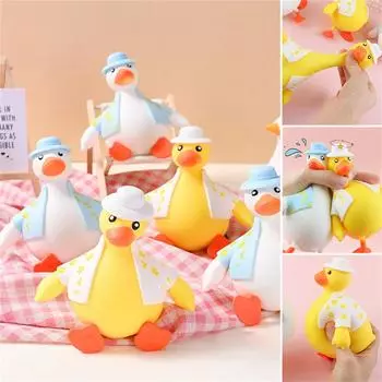 Игрушки для снятия стресса Нарядные утки, забавные эластичные мягкие утки Мягкие игрушки, Мягкие игрушки, Сжатые сенсорные игрушки для детей и взрослых 2 мл L синий