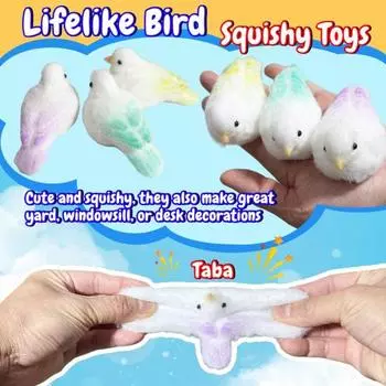 Игрушки для снятия стресса с птиц Yousheng Bird Squeeze Toys, реалистичные сенсорные игрушки для животных, мягкие игрушки для снятия стресса, игрушка для взрослых и детей