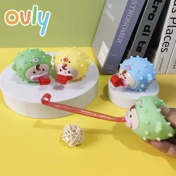 Игрушки для снятия стресса с высунутым языком, щипки и прилипания, детские креативные игрушки для снятия стресса, рождественские подарки для детей жёлтый